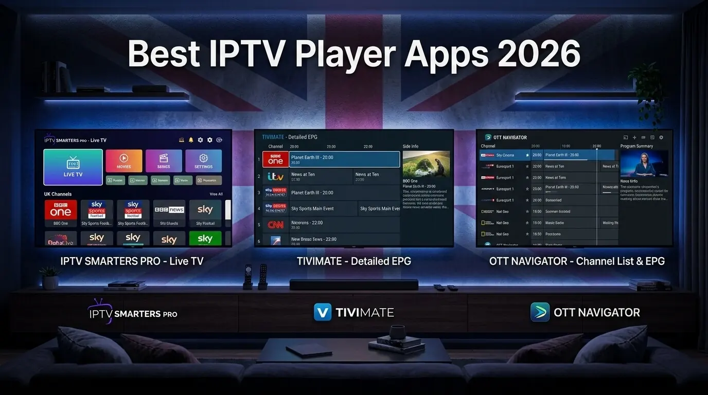 Comparison of the best IPTV player apps for UK viewers in 2026